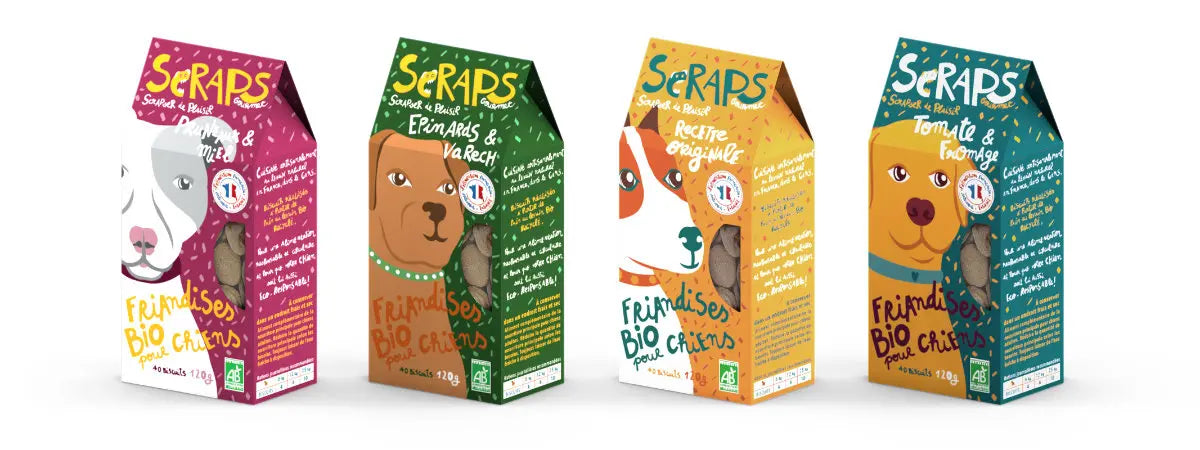 Pack dégustation friandise BIO SCRAPS Gourmet 4 x 120g